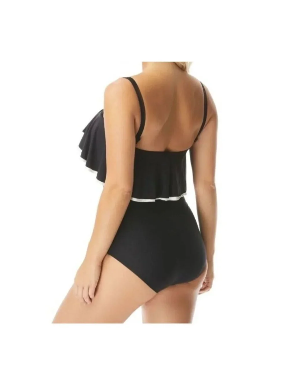 Coco Reef 14/38D Ruffle Bandeau Removable Straps Swimwear One-Piece Bathing Suit - Picture 9 of 14